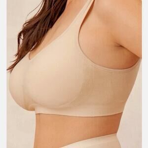 Truekind Women's Size 2XL Daily Comfort Wireless Shaper Bra Chai Beige 10022